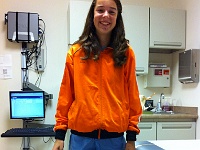 At the doctors for a knee checkup